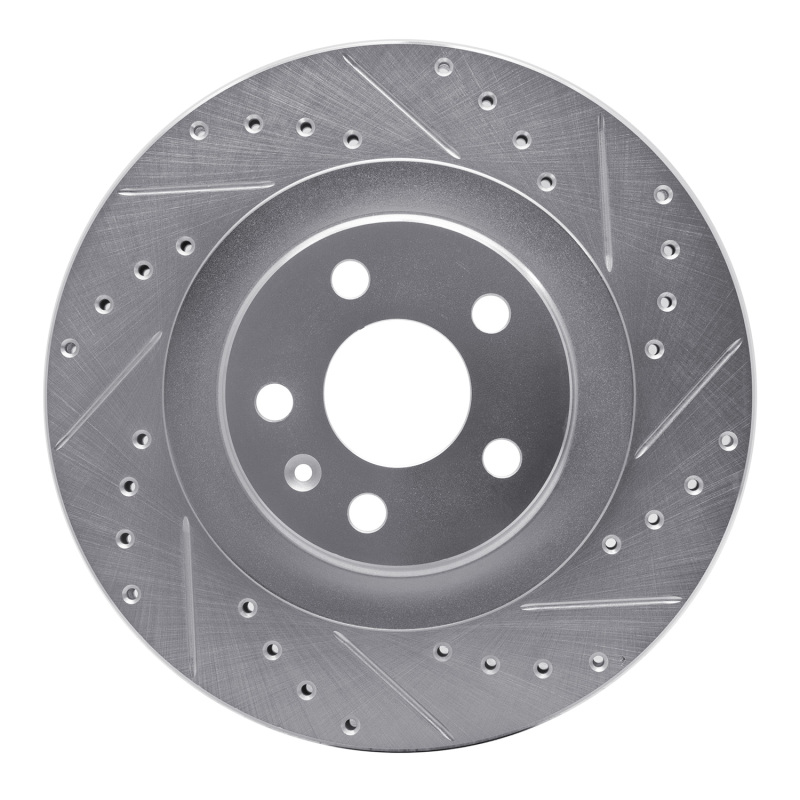Volvo V60 Cross Country Brake Rotor (1) - Rear Right - R1 Concepts - Drilled & Slotted - Silver - `16-`26